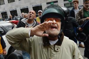 Beppe Grillo in Genoa after the floods