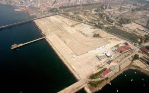 An aerial view of the Naples' Bagnoli ar