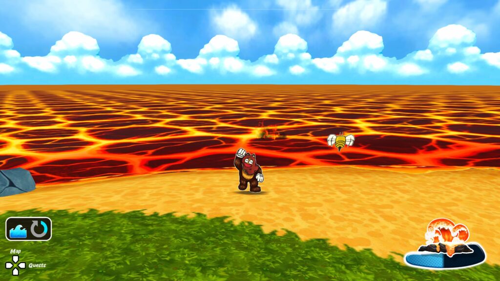 Ruffy and the riverside lava sea